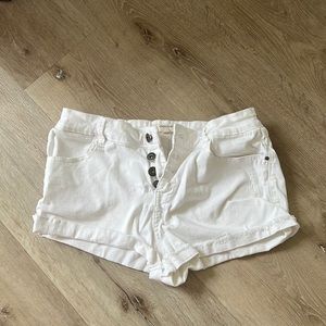 White jean shorts